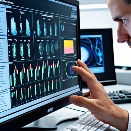 Home 4 **
A close-up shot of a researcher deeply engrossed in analyzing complex biological data on a computer screen. The image should convey the intensity and dedication of the researcher, with a subtle emphasis on the importance of data accuracy for scientific breakthroughs. The background could hint at a modern laboratory setting.
**